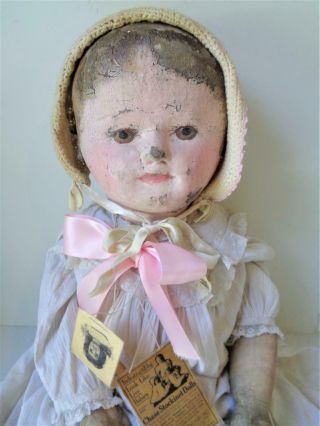 Clara Wallace 27 " Antique Martha Chase Hospital Cloth Doll 1890 - 1900 Stockinet