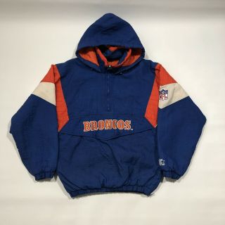 Vintage 90s Denver Broncos Starter Big Logo Pullover Jacket Men’s Size Medium