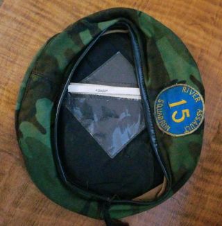 Ex/rare Vietnam • River Assault Squadron 15 • Camo Military Hat / Cap