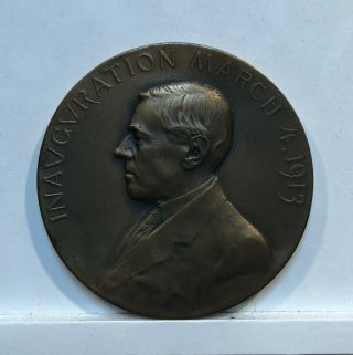 1913 Woodrow Wilson / Thomas R Marshall Inaugural Bronze Medal - Rare Version