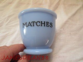 Vintage Jeannette Glass Delphite Blue Kitchen Matches Holder