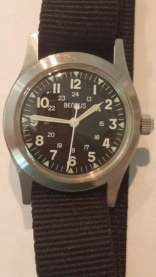 Vintage Benrus Military Wrist Watch.  Reissue.  50th Anniversary Of D Day