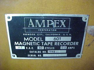 Vintage Ampex 601 Portable Reel To Reel Tape Recorder,  AS - IS 8