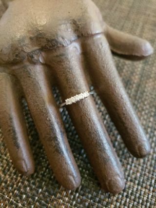 Vintage 14k White Gold Natural Diamonds Ring Size 6.  5 Artist Signed