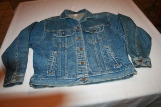 Vintage Mens 70s Lee Riders Denim Blue Jean Trucker Jacket M Usa Rockabilly