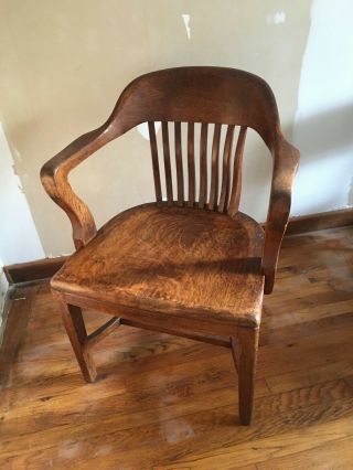 Antique Oak Jury Bankers Chair