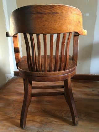 Antique Oak Jury Bankers Chair 2