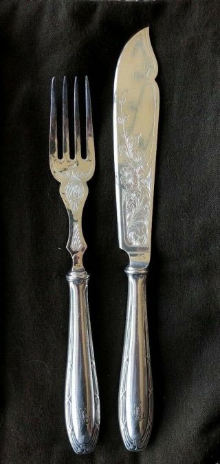 Vintage Gebruder Hotel Silver Flatware 12 Knives/ Forks - Rare And Unique
