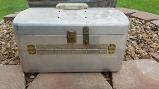 Vintage J.  C.  Higgins Lrg Metal Aluminum Cantilever Fishing Tackle Box