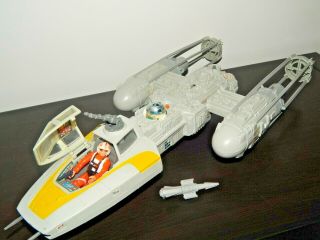 Vintage Star Wars Rotj Y Wing Fighter Complete & With Electrics