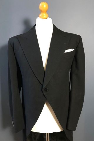 (073) Vintage Bespoke Savile Row Morning Coat Tails Tailcoat Size 40