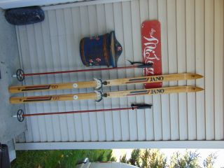 Vintage/ Skis 66 Long,  Pole Chalet Decor 6625