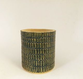 Vintage Mid Century Modern Glazed Ceramic Stoneware Utensil Jar Planter Pot