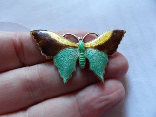 Vintage Sterling Silver Enamelled Butterfly Brooch 2 1/8 Inches Xgr217 - 10