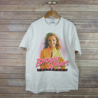 Britney Spears Vintage 2000 Tour T Shirt Sz L Concert Band Rap