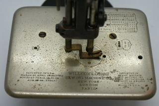 Antique Willcox & Gibbs Hand Crank Sewing Machine 1894 HAND CRANK MISSING 6