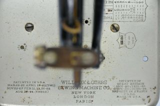 Antique Willcox & Gibbs Hand Crank Sewing Machine 1894 HAND CRANK MISSING 8