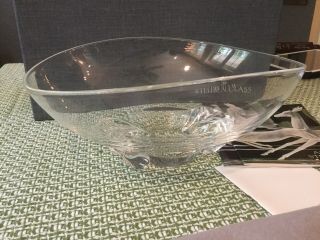 Large Signed Steuben Quality American Art Glass Vintage Console Bowl