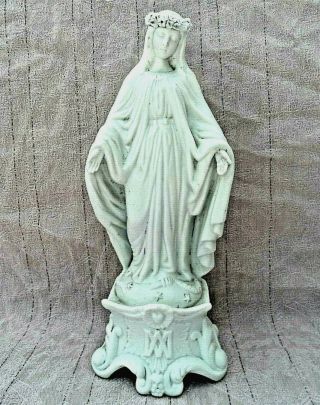 Vintage / Antique Bisque Porcelain " Our Lady " Figurine 12 " Tall With Makers Mark