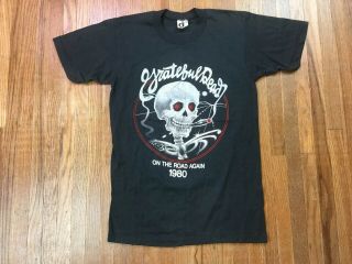 Vintage 1980s Grateful Dead Concert T Shirt Sz XS / S On The Road Agin Tour 80s 2