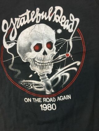 Vintage 1980s Grateful Dead Concert T Shirt Sz XS / S On The Road Agin Tour 80s 4