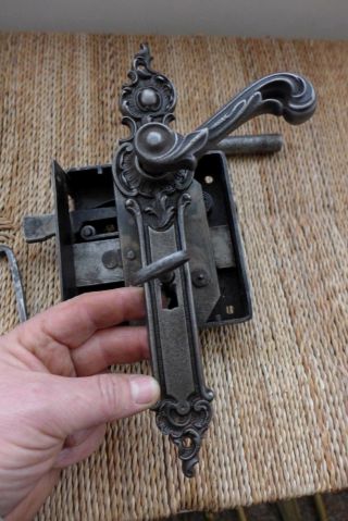 Vintage Antique Large Metal Door Lock With Key Handle Order 19