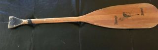 Vintage Navajo Brand 36” Canoe Paddle Oar Wall Hanger Or Usable Wooden