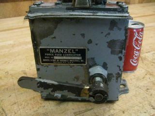 Antique Vintage Hit Miss Gas Engine Manzel Force Feed Lubricator Oil Oiler 25D 3