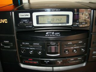 Vintage JVC PC - XC50 dual cassette 7 CD Boombox Radio stereo 1bit DAC tape JAPAN 4