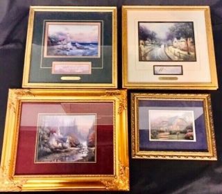Thomas Kinkade Vintage Set Of Four Framed Artwork Pictures With