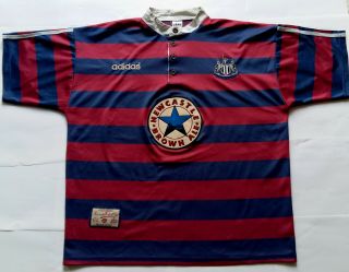 Newcastle United 1995 Brown Ale Vintage Adidas Away Shirt Jersey 1996 1990s Utd