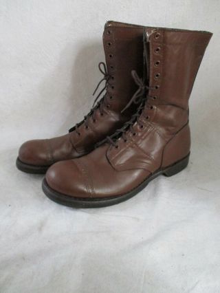 Corcoran Rare Vintage Brown Leather Made Usa Steel Toe Combat Jump Boots 11.  5c