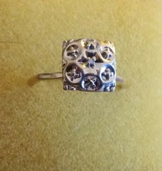 Vintage Diamond Ring - 10k Gold Size 7 1/2 Illusion Engagement Ring ( (c55))