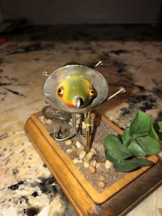 Vintage Heddon 210 surface Minnow Frog Spot Glass Eyes Fishing Lure Bass Bait 4