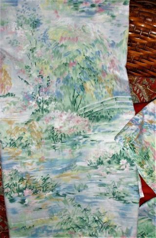 Vintage Springmaid Queen 4 Pc Monet Sheet Set Camille Pastel VGC Percale 8