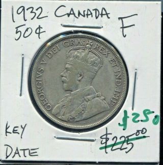 Canada - Historical Rare George V Silver 50 Cents,  1932,  Km 25a