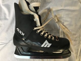 Vintage Rare Micron M2 Men’s Size 9.  5 Ice Hockey Player Skates Black 7