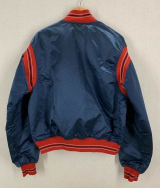 Vintage Cleveland Indians Blue Satin Chief Wahoo Starter Dugout Jacket Adult XL 3