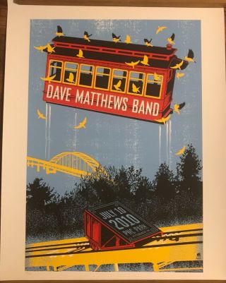 Dave Matthews Band Poster Pittsburgh Pa 2010 Pnc Park Methane Rare W/ticket Stub