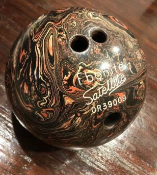 Vintage Swirled Ebonite Satellite Bowling Ball