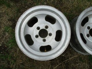 15 x 7 Slotted Mag wheels old school 5x4.  75 Slot Vintage chevy slot ansen 2