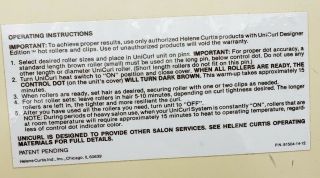 Vintage Helene Curtis Unicurl Designer Edition Electric Hot Roller Set NO.  55597 6
