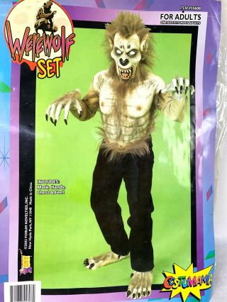 Vintage Ultra Rare 2002 Forum Novelties Warewolf Wolf Halloween Adult Costume