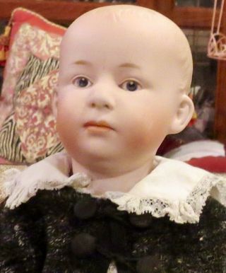 Antique 13 " German Bisque 6894 Gebruder Heubach Socket Head Pouty Character Doll