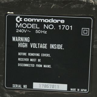 Vintage Commodore Colour Video Monitor Model 1701 405 3