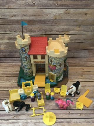 Vintage Fisher Price Family Play Castle Base 8