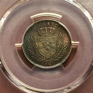 Belgium Congo 1 Franc 1887 Pcgs MS64 RARE 2