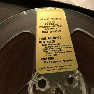 Vintage Grieg Rachmaninoff Pennario Leinsdorf 2 Track Reel to Reel Stereo Tape 4