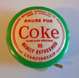 1961 Russell Green Rim Yoyo Coca Cola Championship Very Rare