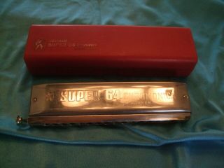 Vintage Hohner 64 Chromonica Harmonica Made In Germany No.  7582